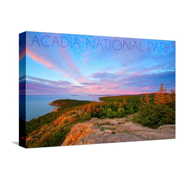 Art.com Acadia National Park, Maine - Cadillac Mountains Stretched Canvas Print Wall Art by Lantern Press, 18" x 12"
