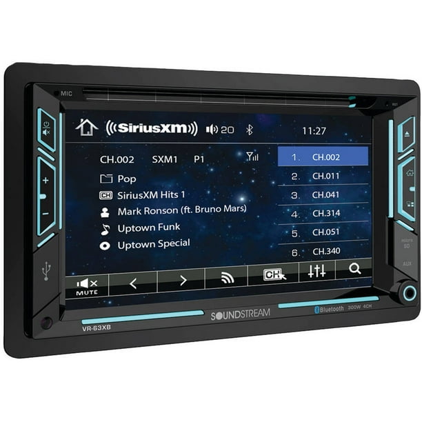 Soundstream VR63XB 6.2" DoubleDIN InDash AptiX DVD Receiver with