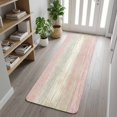thumbnail image 3 of Bathroom Runner Rug, Pink Grey Absorbent Non Slip Washable Rug, Farmhouse Gray Barn Wooden Vintage Striped Low Profile Long Kitchen Rugs for Bedside, Hallway, Laundry, 16x47 In, 3 of 9