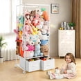 thumbnail image 4 of Stuffed Animal Storage,	Metal Stuffed Animal Zoo with 2 Toy Chest and Wheels, Vertical Stuffed Animal Holder With Elastic Band, 4 of 6