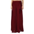 thumbnail image 1 of Bimba Jupe Maxi en Georgette Style Tulipe pour Femmes, Marron, 1 of 6
