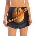 thumbnail image 2 of Gukieu Solar System Paper Art Print Women's Sports Shorts with Drawstring Elastic Waistband for Running, Yoga, Fitness-X-Large, 2 of 7