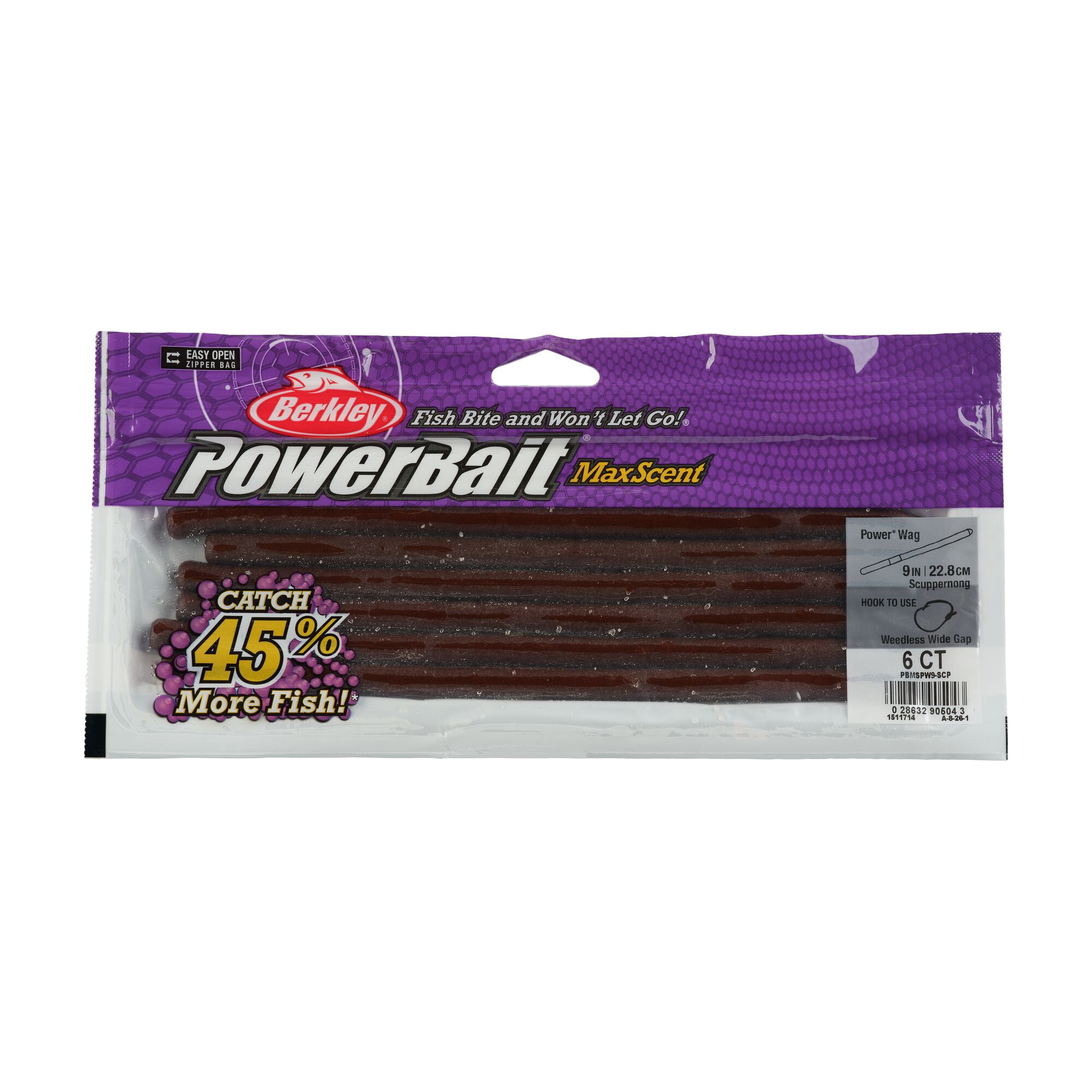 Berkley PowerBait MaxScent Fishing Lure, 9 in, Scuppernong (6-count)