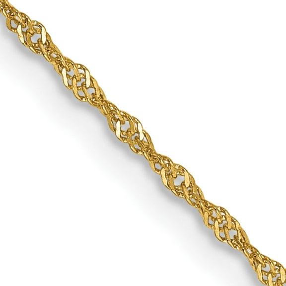 18K Yellow Gold Jbsp's 1.1mm Singapore Chain (18 X 1.1) Made In Italy 18lp11-18