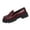 Wine, variant on Women's Patent Leather Loafers Chunky Sole British Retro Style Daily Wear
