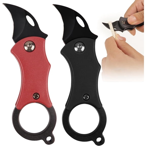 2pcs Small Pocket Knife Cutter Opener With 1 34Inch Blade ABS Colorful Cool Mini Folding Knives EDC Gadgets For Everyday Carry Perfect Gift For Man Red
