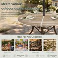 thumbnail image 6 of Round Outdoor Tablecloth with Umbrella Hole and Zipper, Brown Tablecloth with Elastic Waterproof, Vintage Modern Abstract Art Ombre Patio Table Covers for 55" - 60" Picnic Pool Tables, 6 of 9