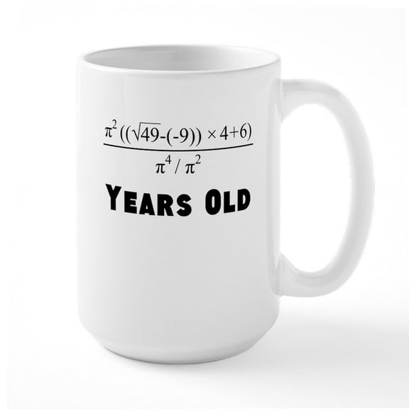 CafePress - Algebra Equation 70Th Birthday Mugs - 15 oz Ceramic Large White Novelty Mug