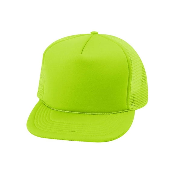 5 Panel Neon Color Poly Mesh Cap - Neon Green