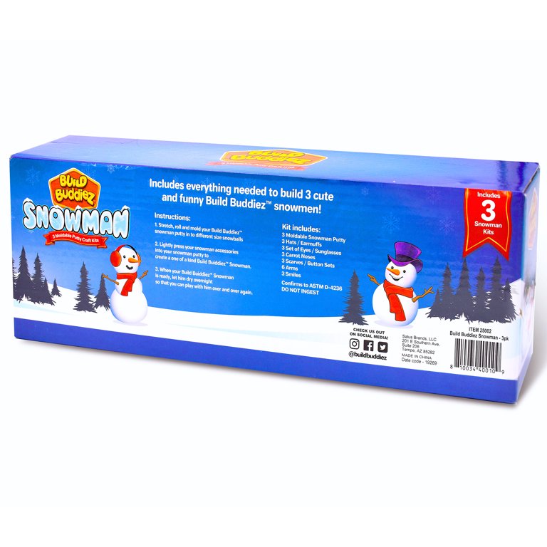 Build Buddiez: Snowman Craft Kit 3 Pack – Build-Play-Display