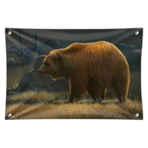 Wandering Grizzly Bear Home Business Office Sign