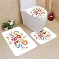 thumbnail image 1 of JSDART Good Vibes Colorful Cheerful Fun Typography Cartoon Style Kids Toddler Elements 3 Piece Bathroom Rugs Set Bath Rug Contour Mat and Toilet Lid Cover, 1 of 2