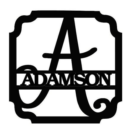 - Personalized Scalloped Monogram Initial and Family Name Metal Sign; 11.5 inches Options A-Z available