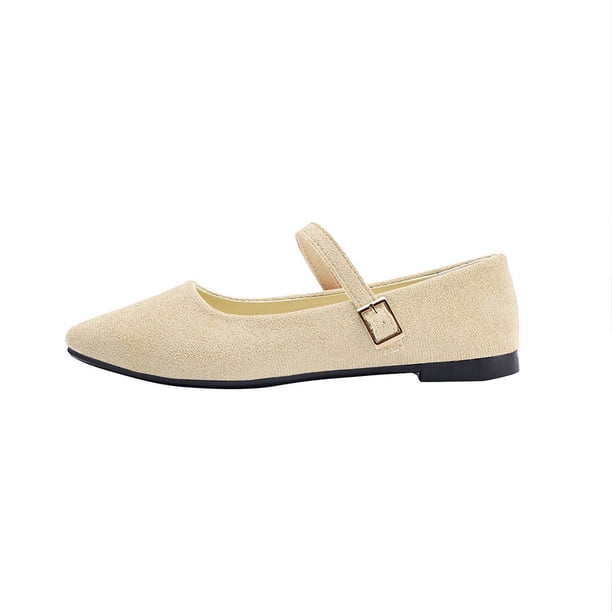 Zapatos Casuales para Mujeres de Moda Primavera Y Verano Versátil Tamaño Grande un Botón Punteado Dedo Del Pie Tacón Bajo Zapatos de Verano Casuales Elegantes para Mujeres