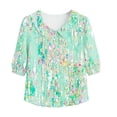thumbnail image 6 of Sheghy Shirts for Women Cotton Linen Printed Button Spring Summer Everyday Shirt Army Green M, 6 of 6
