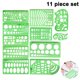 thumbnail image 1 of Plantillas circulares Regla de geometría de medición Plantillas de pintura de dibujo geométrico de plástico Herramientas de dibujo a escala Plantillas de formas Juego de dibujo para escuela y, 1 of 8
