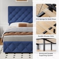 thumbnail image 6 of Eastvita Full/Queen/King Size Bed Frame with 4 Storage Drawers and Headboard, Linen Upholstered Platform Bed Frame, Diamond Stitched Button Tufted, Easy Assemble, Noise-Free, No Box Spring Needed, 6 of 7