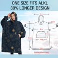 thumbnail image 4 of Oversized Wearable Blanket Hoodie,Dark Blue Sun Moon Cloud Star Pattern Sherpa Blanket Hoodie with Super Pockets,Super Warm Fuzzy Pullover for Women & Men, 4 of 6
