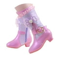 thumbnail image 4 of Leey-World Cowgirl Boots Square Toe Unisex-Child Classic Ultra Mini Fashion Boot Purple,2.5, 4 of 9