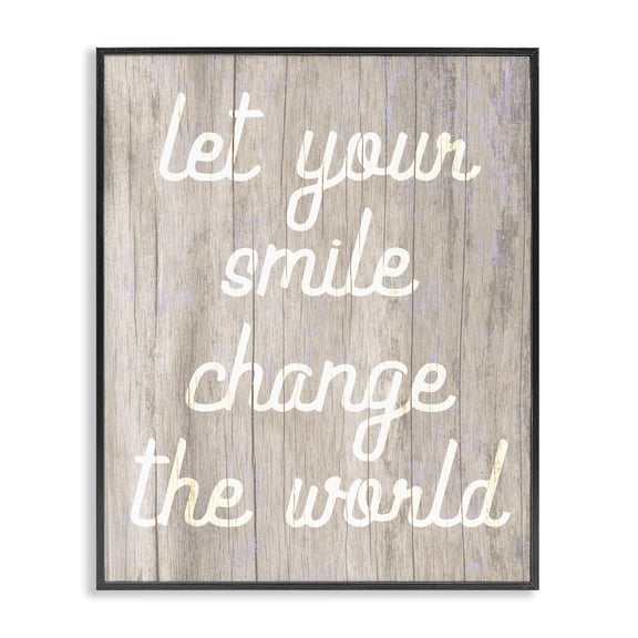 Stupell Industries Rustic Lodge Let Your Smile Change The World Rustic Black Framed Giclee Art, 16 x 20, by Lil' Rue