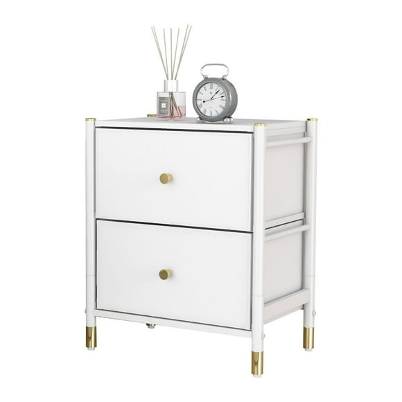 DECOMOMO Nightstand With Drawers | 2-Tier | End Table Storage with Baskets