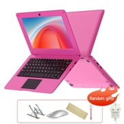 TOPOSH Mini Laptop 10.1 , 8GB RAM, 128GB SSD, Intel Celeron N4000 Duad Core, Windows 10, netbook small Laptop multilingual 180 ° open, Pink Laptop