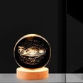 thumbnail image 2 of Bola de Cristal Luz Nocturna 2,36 Pulgadas Base de Madera Adorno Decoración Esfera Lámparas Lámpara de Mesa para Cumpleaños Acción de Gracias Sala de EstiloD Yinane Luz de noche, 2 of 6