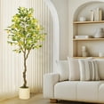 thumbnail image 3 of 6FT Artificial Lemon Tree Indoor, Pre Potted Faux Lemon Tree with Realistic Fruit and Lifelike Leaves, Fake Lemom Plant with 100 Lights for Indoor Home Decor Office Living Room, 3 of 7