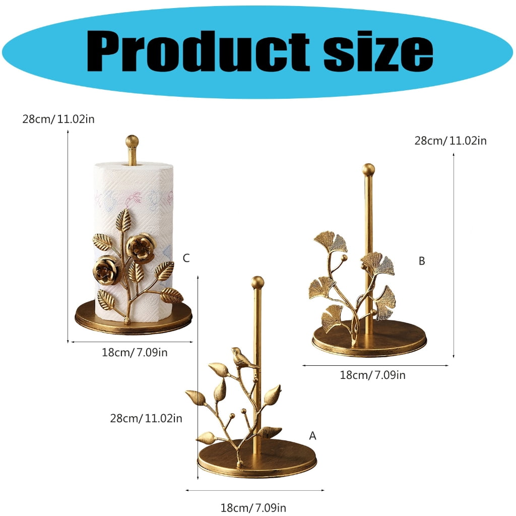 7829 Rusts Proof Iron Paper Towel Holder Freestanding Towel Stand Not Drill Need Easy to Use for Kitchen & Bathroom Areas