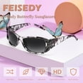 thumbnail image 6 of FEISEDY Trendy Polarized Y2K Sunglasses Wrap Around Butterfly Design Fashion Sunnies UV400 Protection B0078, 6 of 15
