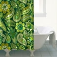 thumbnail image 4 of Boho Floral Shower Curtain 72x72 Inches - Tropical Leaves, Vintage Botanical Print, Waterproof Fabric for Chic Bathroom Decor, Modern Farmhouse & Bohemian Style, 4 of 5
