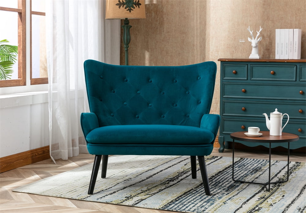 Accent Chair Armchair, Modern Button Tufted Wingback Loveseat Sofa with