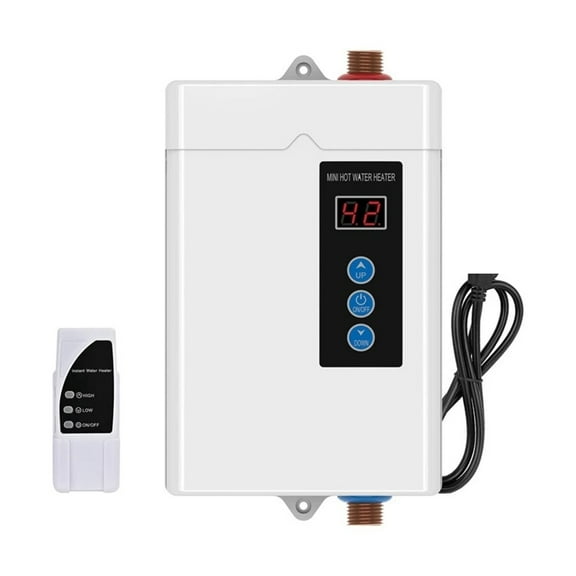 3000W Tankless Water Heater Electric,Instant Hot Water Heater With Remote Control, LCD Touch Screen Water Heat ,Safety Protections