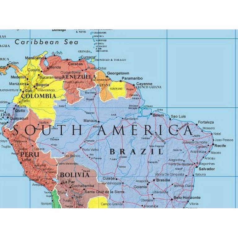 Swiftmaps 24h x 36w World Premier Wall Map Poster Mural