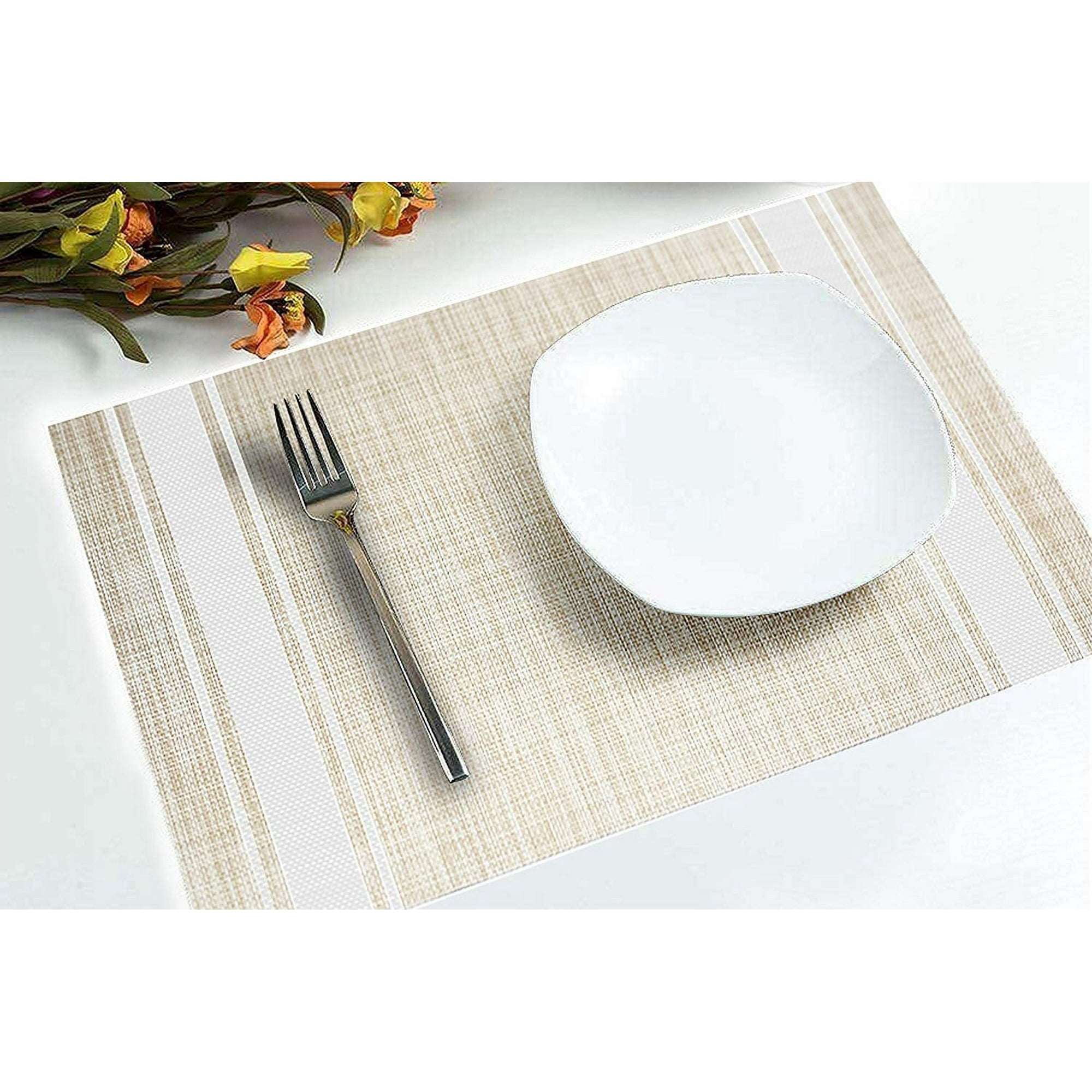 Lot De 6 Sets De Table Décoratifs Lavables En Forme De Feuille Pour