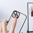 thumbnail image 2 of PC Electroplating All-Inclusive Hard case, Clear Phone case, Transparent Back, Comes with Lens Film, Simple Design, for iPhone 15 14 13 12 Pro Max Plus case (Blue,iPhone 12), 2 of 8