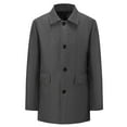 thumbnail image 4 of Mens Trench Coat Slim Fit Notched Collar Jacket Fall Winter Wool Trench Coat Men Warm Soft Overcoat Windbreaker Casual Jacket, Z01 Grey, Size XS, 4 of 4