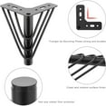 thumbnail image 4 of Lot de 4 pieds de meuble en métal 15 cm, pieds de plaque supérieure triangulaires, pieds de meubles de rechange robustes, pied de support pour canapé, lit, chaise, armoire, tiroir, table (noir), 4 of 5