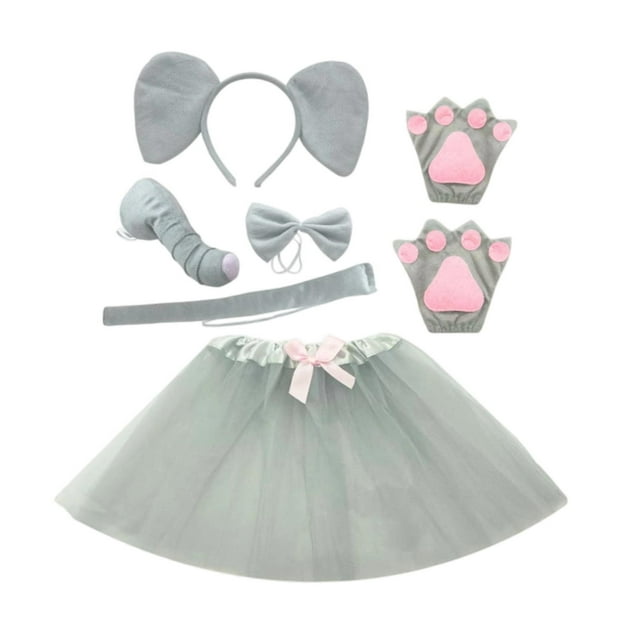 Accesorios para disfraz de elefante animal, kit de tocados para fiestas y presentaciones. 6 piezas