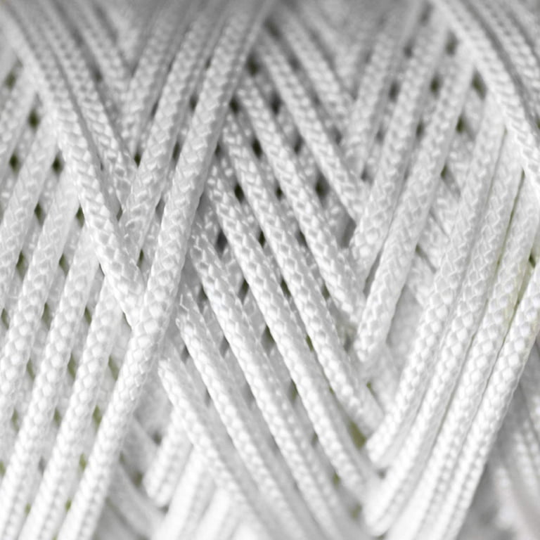 Trimming Shop 100m x 2mm White Nylon Braided Cord for Aluminium