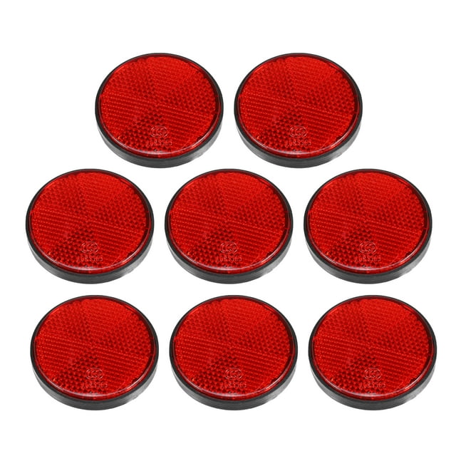 Unique Bargains 8 Pcs Rond Stick-on Sécurité Rayon Réflecteur Réfléchissant Auto-Adhésif pour Moto Vélo Vélo Rouge