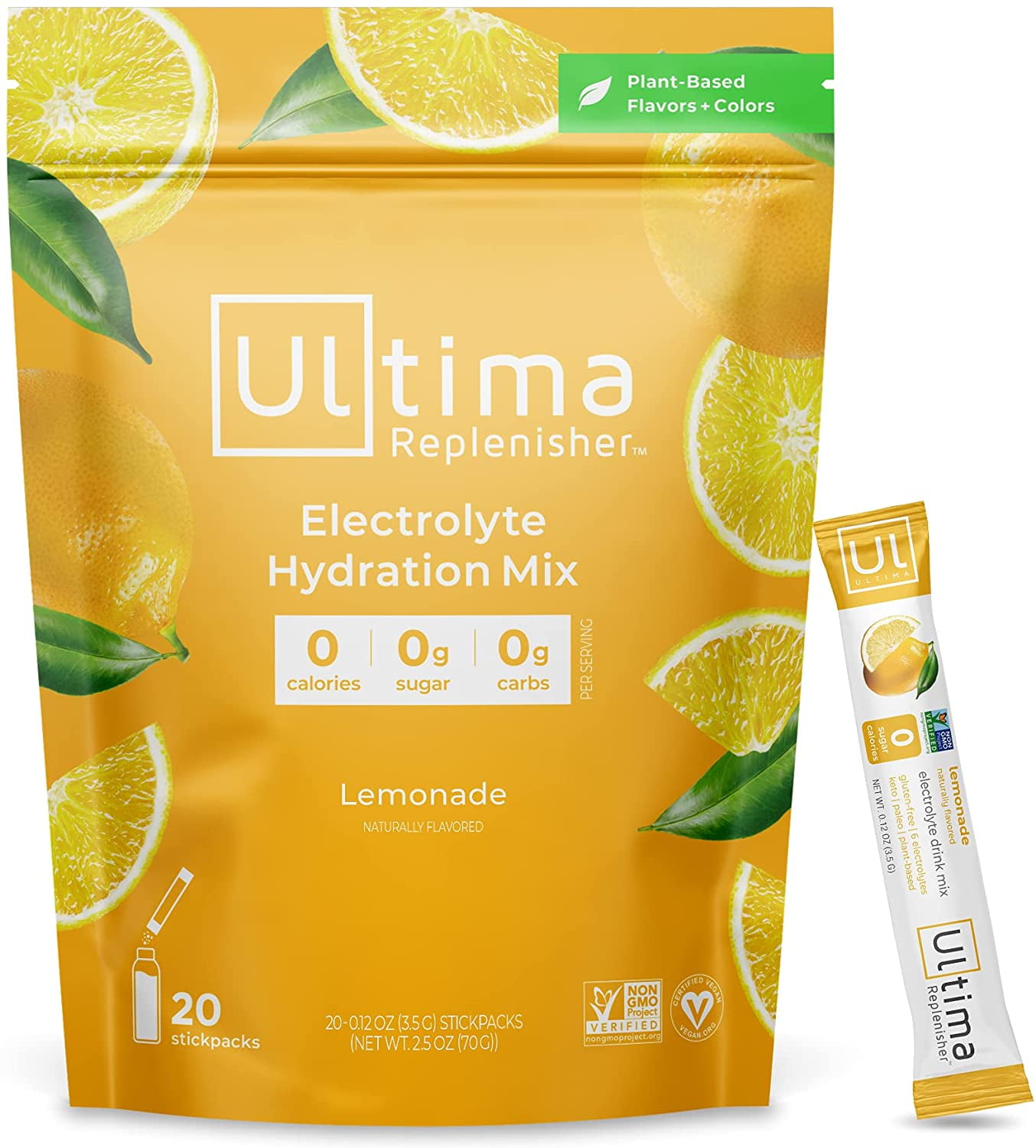 Ultima Replenisher Electrolyte Hydration Powder, Lemonade, 20 Count