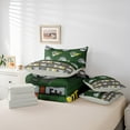 thumbnail image 6 of Feelyou Est Football Sleep Twin Bedding Sets 7-Piece for Teens, Modern Soccer Gaming Bedding Comforter Set, Green Plaid Buffalo Reversible Sheet Sets, Super Cozy Room Decor, 6 of 8
