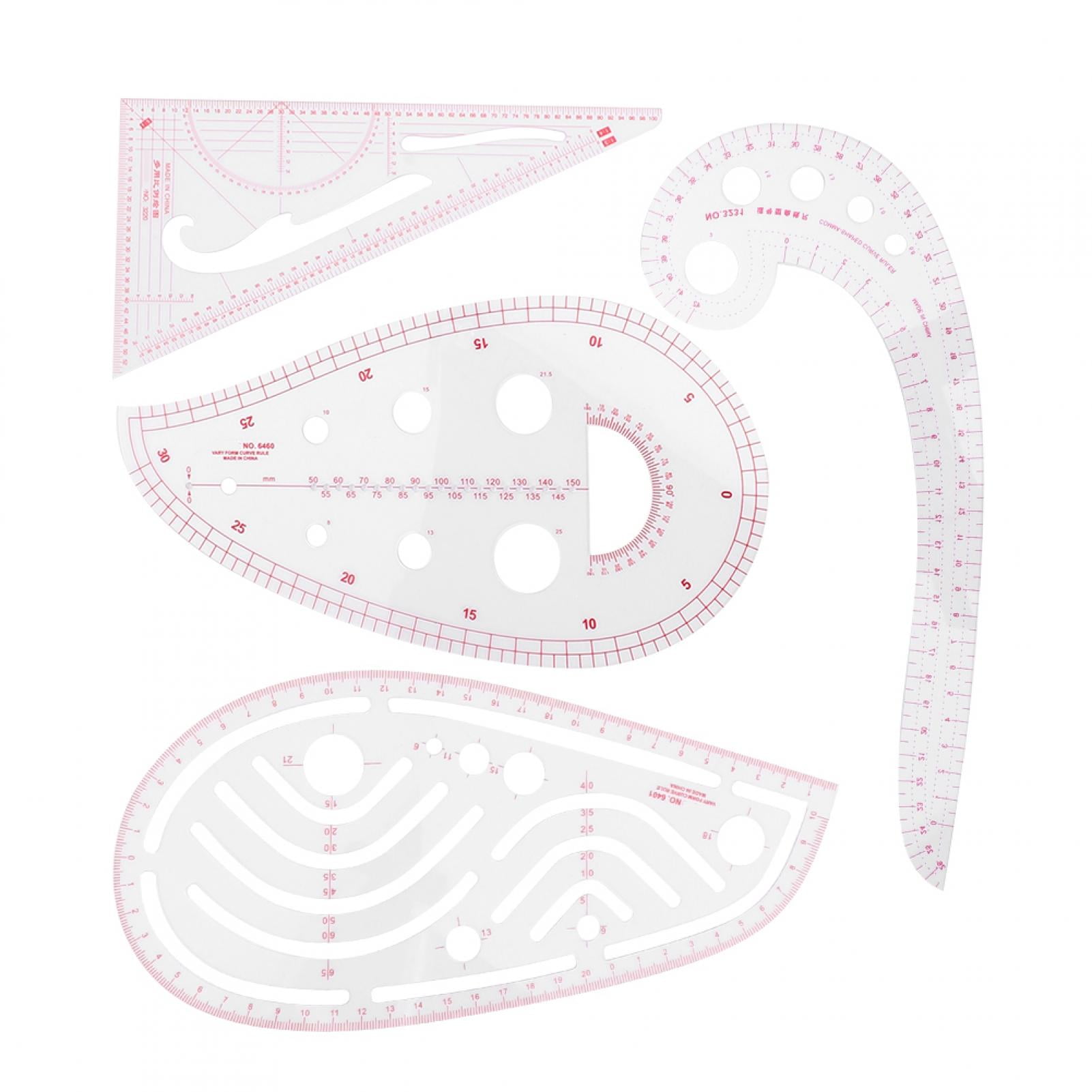 Sewing Curved Ruler Cutting Rulers Set, Sewing Rulers Kit, 4pcs Sewing