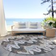 thumbnail image 6 of Addison Rugs Chantille Indoor/Outdoor Transitional Waves Charcoal Washable Round Rug, 8' x 8', 6 of 6