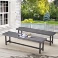thumbnail image 4 of AVAWING 2PCS Patio Dining Benches, Outdoor Wood Benches, Wooden Picnic Furniture, Gray, 4 of 7