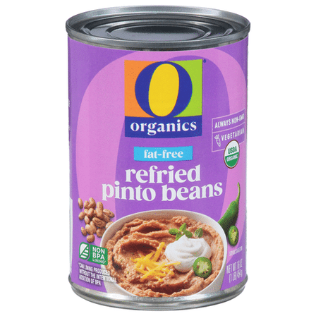 O O Organic Refried Pinto Beans, Fat-Free, USDA Organic, 16-Ounce