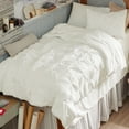 thumbnail image 3 of U by Bedsure Twin Comforter Set with Sheets - 5 Pieces Bedding Sets, Pinch Pleat Ivory Twin Bed in a Bag with Comforter, Sheets, Pillowcase & Sham, 3 of 10