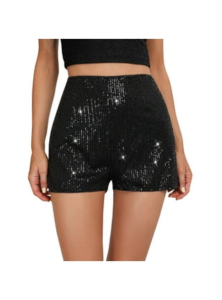 Adult Sequin Hot Shorts, Black, Assorted Sizes, Wearable Costume