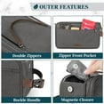 thumbnail image 2 of Canvas Travel Toiletry Bag, Water Resistant Dopp Kit, Extra Large Grey, 2 of 6